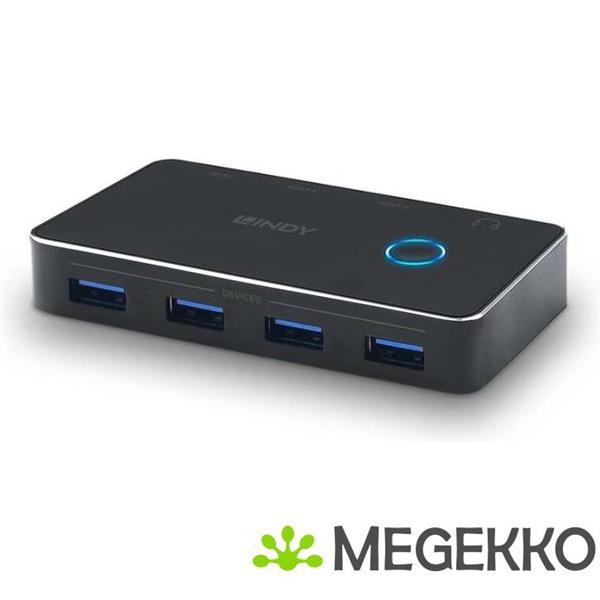 Grote foto lindy 43387 usb 3.0 en usb 3.12 2x4 computer data switch usb a usb c computers en software overige computers en software
