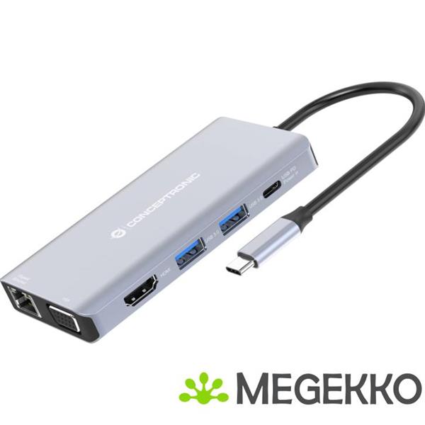 Grote foto conceptronic donn20g notebook dock poortreplicator bedraad usb 3.2 gen 1 3.1 gen 1 type c grijs computers en software overige computers en software