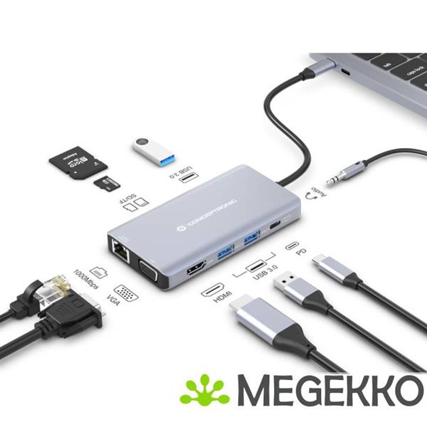 Grote foto conceptronic donn20g notebook dock poortreplicator bedraad usb 3.2 gen 1 3.1 gen 1 type c grijs computers en software overige computers en software