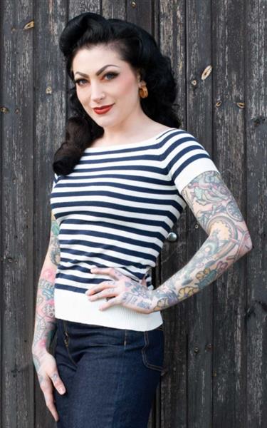 Grote foto rumble 59 striped sweater the blue stripes kleding dames overige kledingstukken