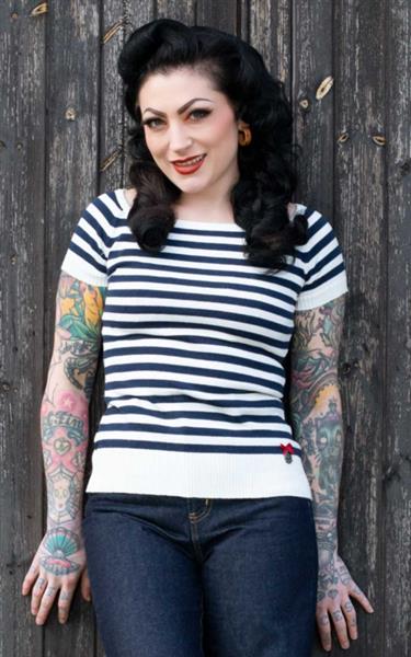 Grote foto rumble 59 striped sweater the blue stripes kleding dames overige kledingstukken