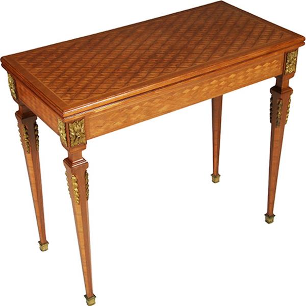 Grote foto franse marqueterie wandtafel te vergroten tot speeltafel ca 1875 notenhout no.362920 antiek en kunst stoelen en banken