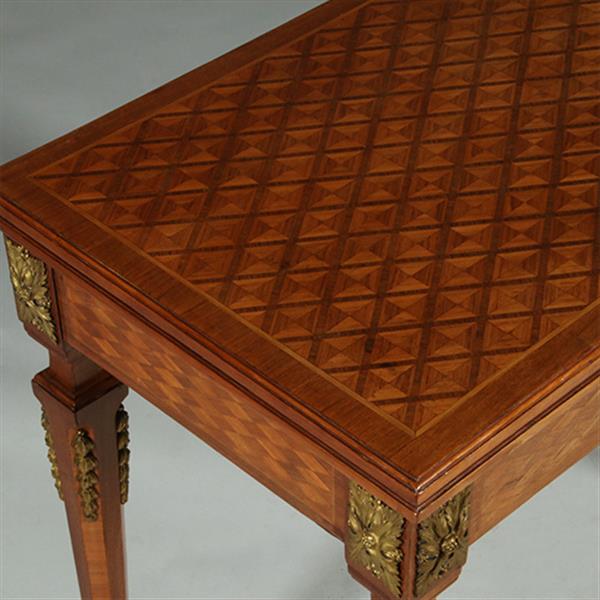 Grote foto franse marqueterie wandtafel te vergroten tot speeltafel ca 1875 notenhout no.362920 antiek en kunst stoelen en banken