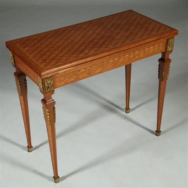 Grote foto franse marqueterie wandtafel te vergroten tot speeltafel ca 1875 notenhout no.362920 antiek en kunst stoelen en banken