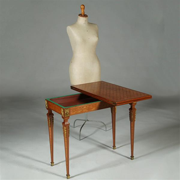 Grote foto franse marqueterie wandtafel te vergroten tot speeltafel ca 1875 notenhout no.362920 antiek en kunst stoelen en banken