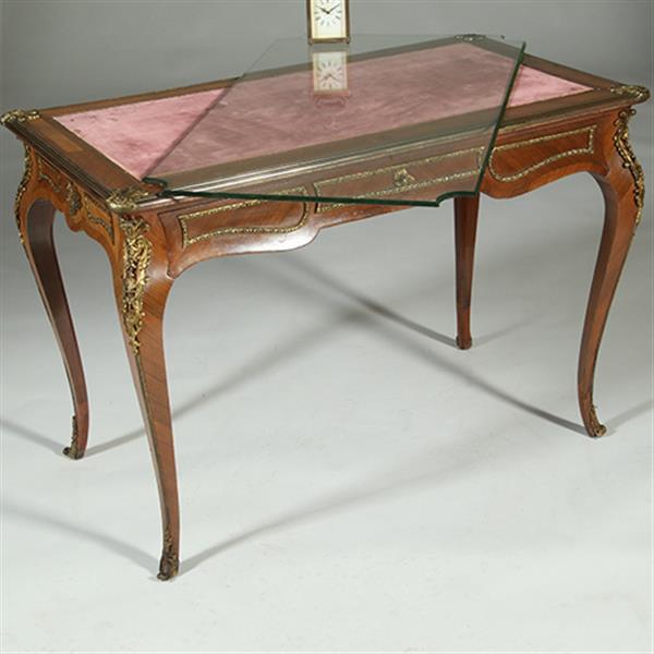 Grote foto bureau plat verguld brons en inlegwerk gesigneerd auguste chevrie gemerkt no.362915 antiek en kunst overige in antiek gebruiksvoorwerpen