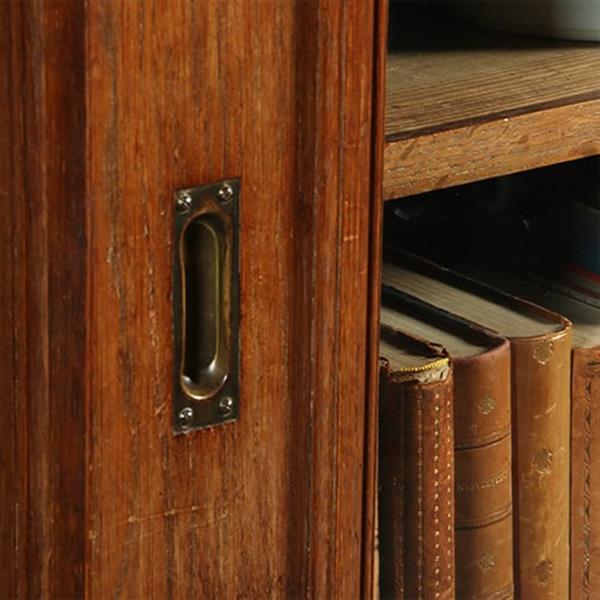 Grote foto boekenkast of bibliotheekkast met drie schuifdeuren en verstelbare planken no.362910 antiek en kunst stoelen en banken