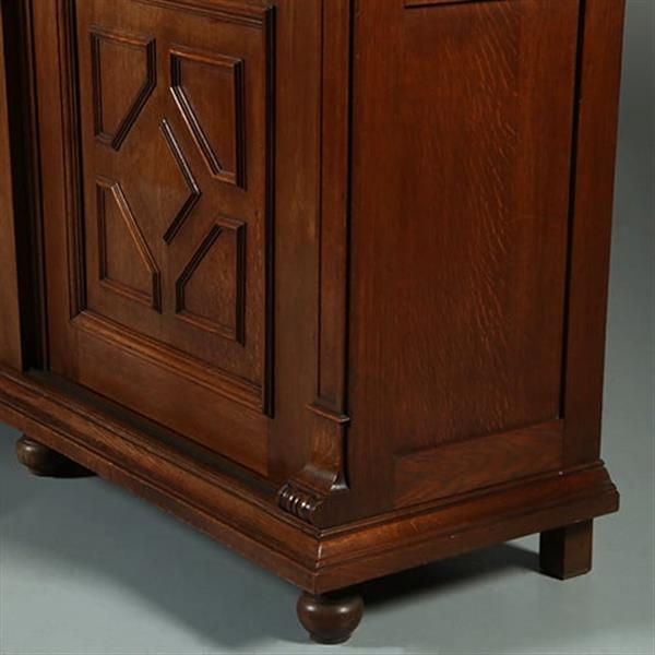 Grote foto boekenkast of bibliotheekkast met drie schuifdeuren en verstelbare planken no.362910 antiek en kunst stoelen en banken