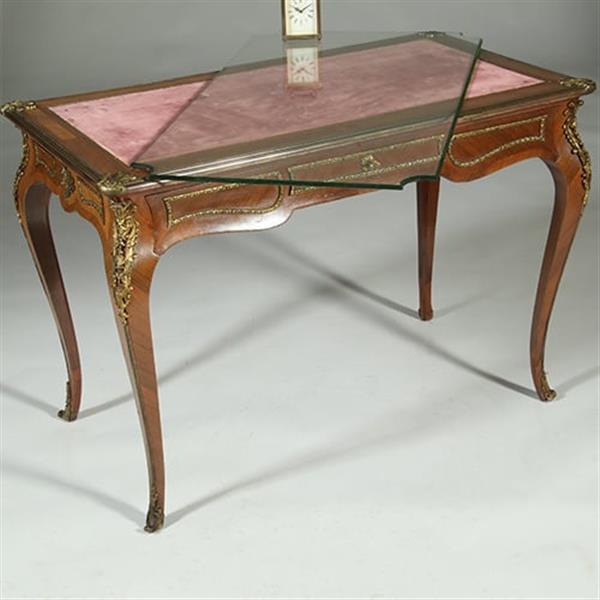 Grote foto bureau plat verguld brons en inlegwerk gesigneerd auguste chevrie gemerkt no.362915 antiek en kunst overige in antiek gebruiksvoorwerpen