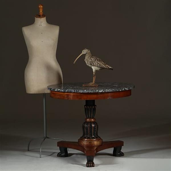 Grote foto grote empire gueridon of bijzettafel met geaderd marmer blad ca 1810 no.361815 antiek en kunst stoelen en banken