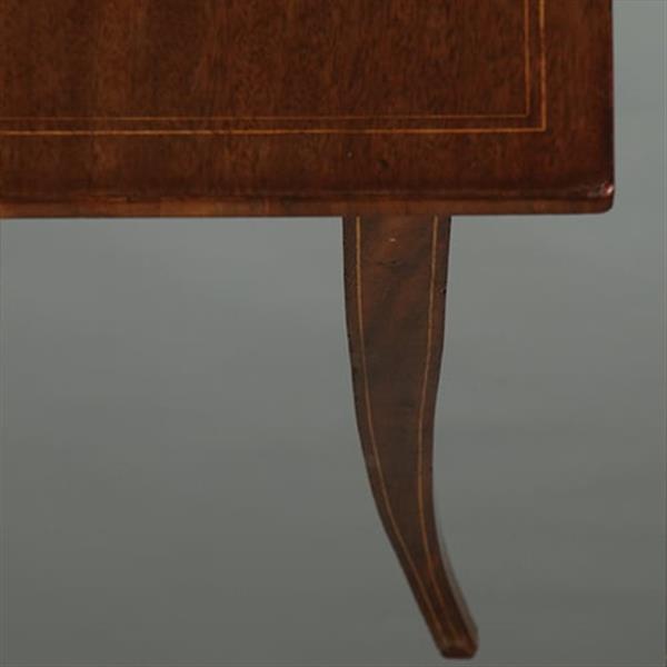 Grote foto bijna vierkante biedermeier bijzettafel mooi ingelegd met lade met vakverdeling ca 1830 no.361830 antiek en kunst stoelen en banken