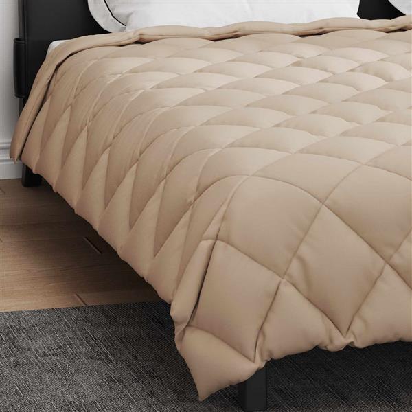 Grote foto vidaxl winter dekbed taupe 220 x 260 cm microfiber huis en inrichting bedden