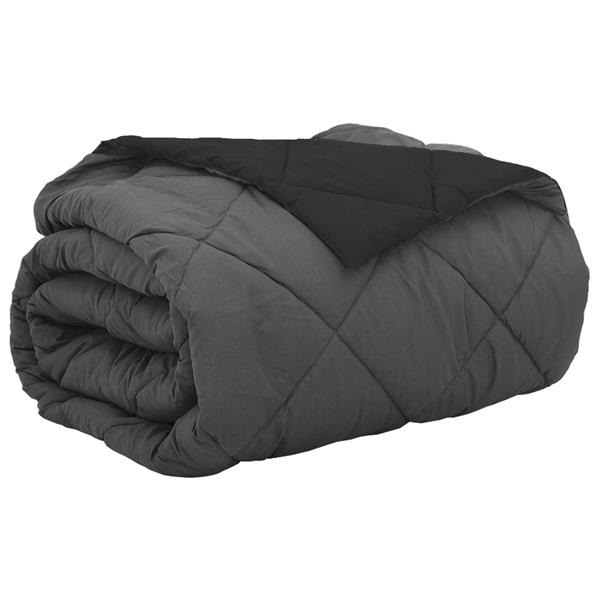 Grote foto vidaxl zomer dekbed zwart en anthraciet 220 x 240 cm microfiber huis en inrichting bedden