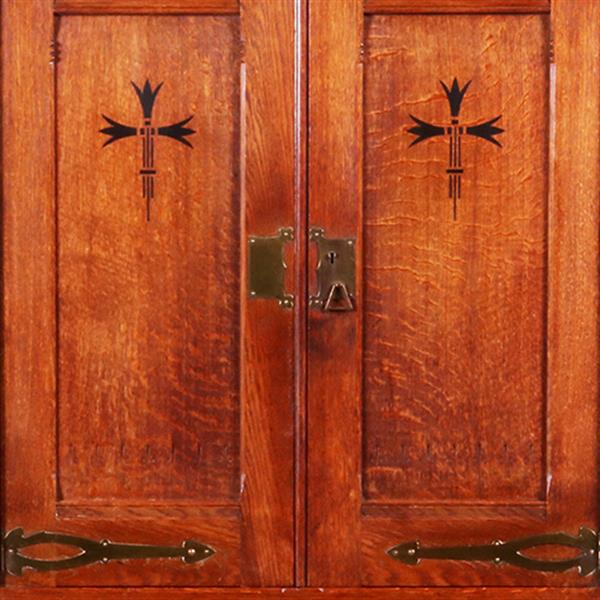 Grote foto strakke smalle bijna 2 meter hoge boekenkast met messing en ebbenhout no.322145 antiek en kunst stoelen en banken