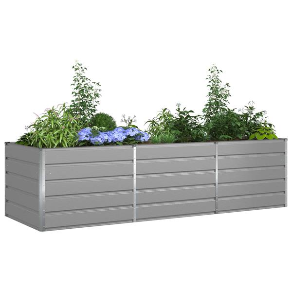 Grote foto vidaxl plantenbak lichtgrijs 195 x 100 x 45 cm gegalvaniseerd staal tuin en terras overige tuin en terras