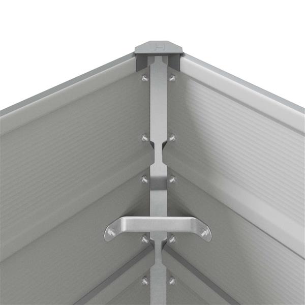 Grote foto vidaxl plantenbak lichtgrijs 195 x 100 x 45 cm gegalvaniseerd staal tuin en terras overige tuin en terras