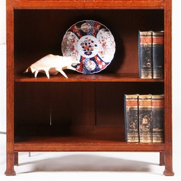 Grote foto strakke smalle bijna 2 meter hoge boekenkast met messing en ebbenhout no.322145 antiek en kunst stoelen en banken