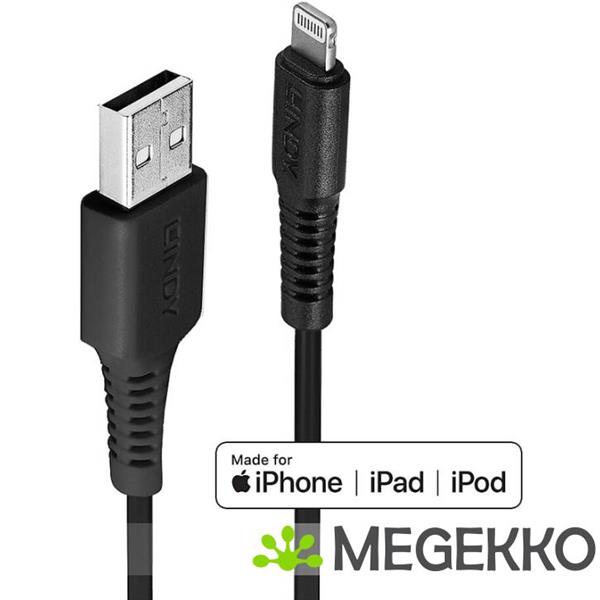 Grote foto lindy 31319 lightning kabel 0 5 m zwart computers en software overige computers en software