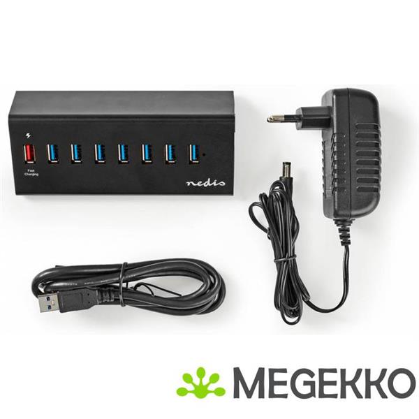 Grote foto nedis usb hub 8 poorts usb 3.0 met externe voeding qc3.0 oplaadpoort computers en software overige computers en software
