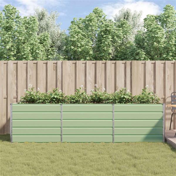 Grote foto vidaxl plantenbak pastelgroen 195 x 100 x 45 cm gegalvaniseerd staal tuin en terras overige tuin en terras
