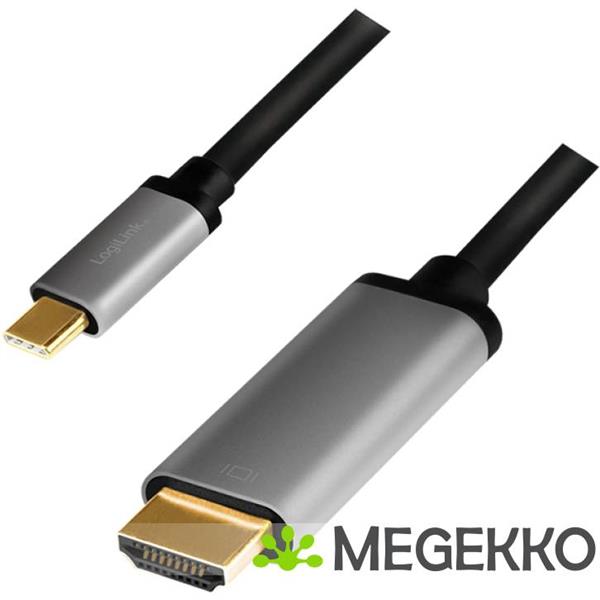 Grote foto logilink cua0101 tussenstuk voor kabels usb 3.2 gen1 type c hdmi a zwart grijs computers en software overige computers en software