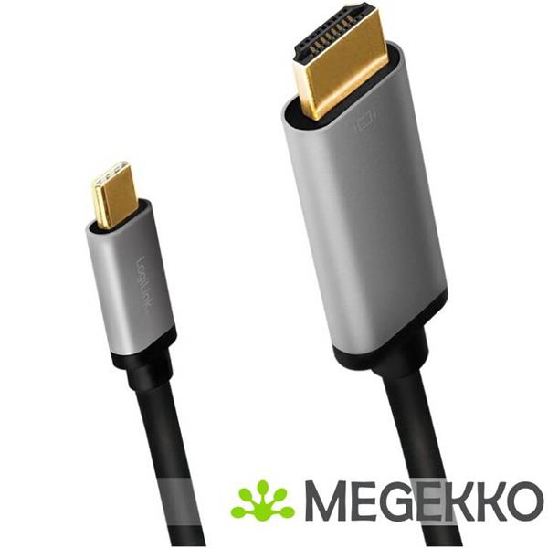 Grote foto logilink cua0101 tussenstuk voor kabels usb 3.2 gen1 type c hdmi a zwart grijs computers en software overige computers en software