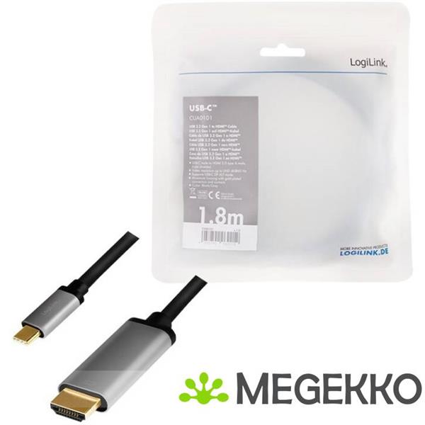 Grote foto logilink cua0101 tussenstuk voor kabels usb 3.2 gen1 type c hdmi a zwart grijs computers en software overige computers en software