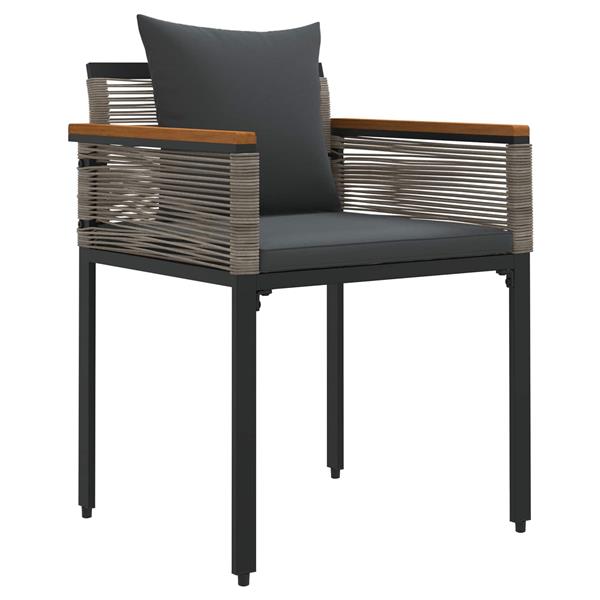 Grote foto vidaxl buitenmeubelset met kussen 3 pcs grijs en donkergrijs pe rattan tuin en terras tuinmeubelen