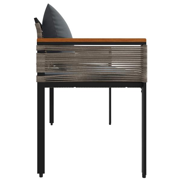 Grote foto vidaxl tuinbank grijs en donkergrijs 117 x 54 x 74.5 cm poly rattan tuin en terras tuinmeubelen