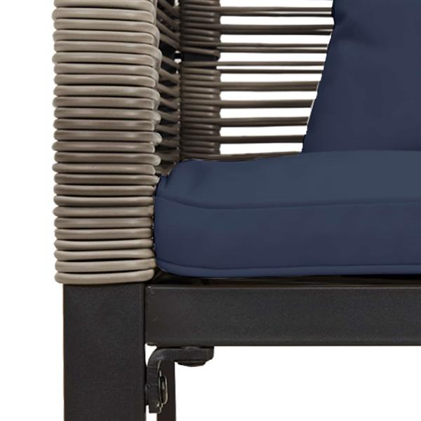 Grote foto vidaxl tuinbank grijs en marineblauw 117 x 54 x 74.5 cm poly rattan tuin en terras tuinmeubelen