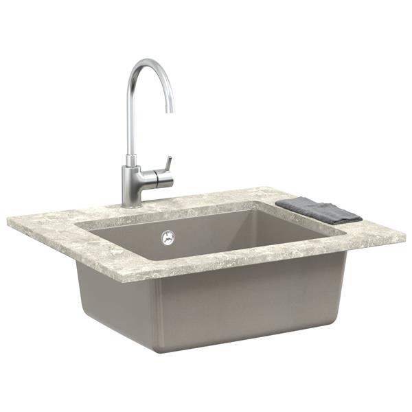 Grote foto vidaxl wasbak grijs 530 x 460 mm 80 kwarts en 20 hars huis en inrichting keukens