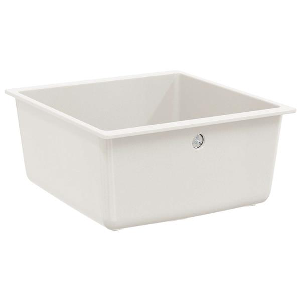 Grote foto vidaxl wasbak wit 430 x 460 mm 80 kwarts en 20 hars huis en inrichting keukens