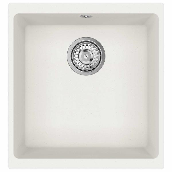 Grote foto vidaxl wasbak wit 430 x 460 mm 80 kwarts en 20 hars huis en inrichting keukens
