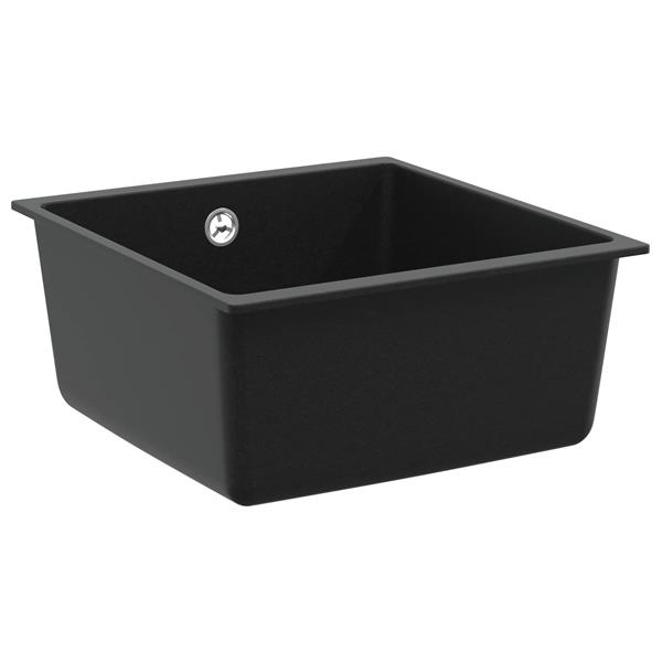 Grote foto vidaxl wasbak zwart 430 x 460 mm 80 kwarts en 20 hars huis en inrichting keukens