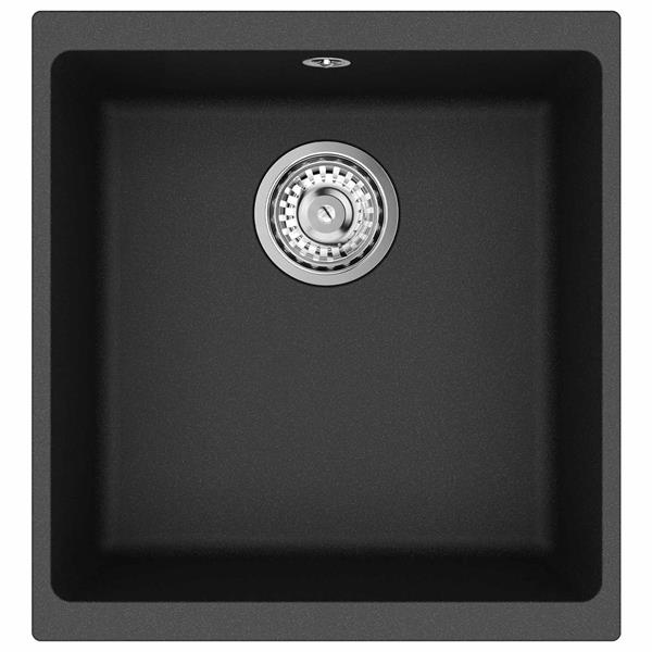 Grote foto vidaxl wasbak zwart 430 x 460 mm 80 kwarts en 20 hars huis en inrichting keukens