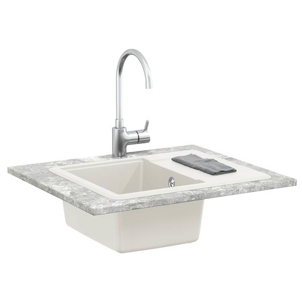 Grote foto vidaxl wasbak wit 560 x 460 mm 80 kwarts en 20 hars huis en inrichting keukens