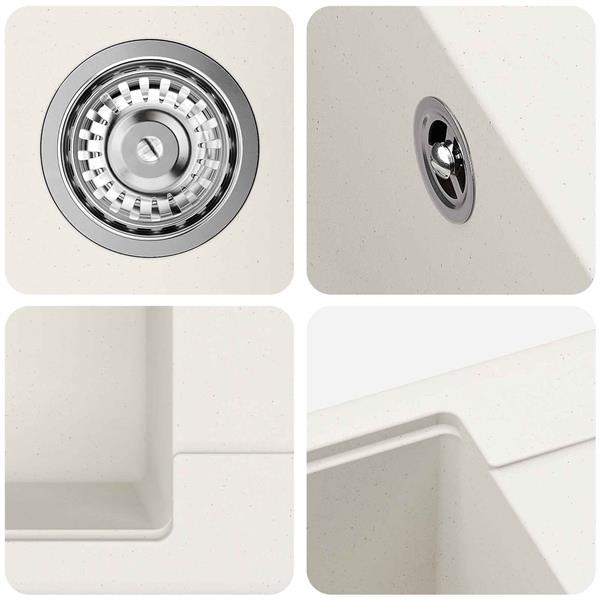 Grote foto vidaxl wasbak wit 670 x 460 mm 80 kwarts en 20 hars huis en inrichting keukens