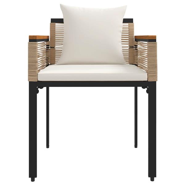 Grote foto vidaxl buitenmeubelset met kussen 3 pcs beige en cr me wit pe rattan tuin en terras tuinmeubelen