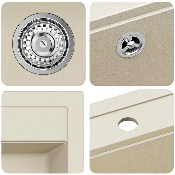 Grote foto vidaxl wasbak beige 470 x 440 mm graniet huis en inrichting keukens