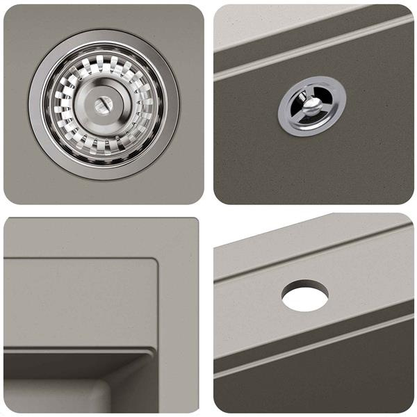 Grote foto vidaxl wasbak grijs 470 x 440 mm graniet huis en inrichting keukens