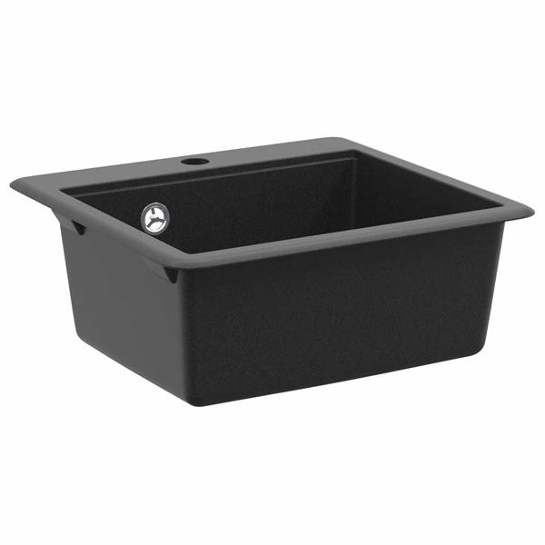 Grote foto vidaxl wasbak zwart 470 x 440 mm graniet huis en inrichting keukens