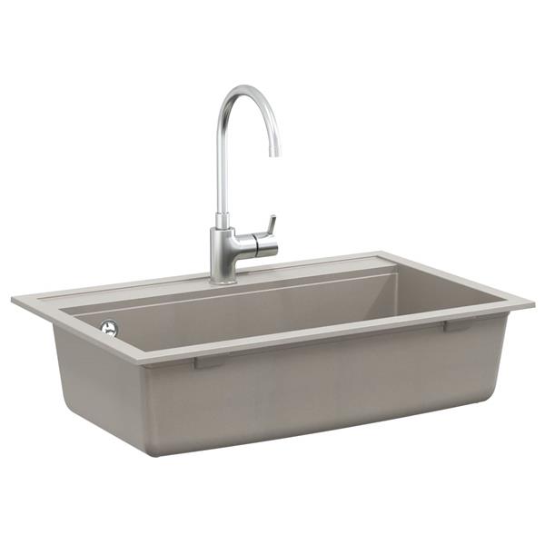 Grote foto vidaxl wasbak grijs 795 x 505 mm graniet huis en inrichting keukens