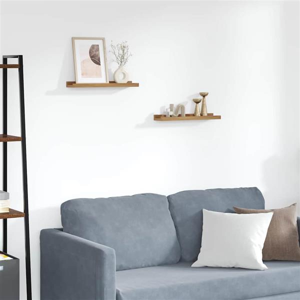 Grote foto vidaxl wandplank met plank 2 pcs bruin 40 x 9 x 3 cm bewerkt hout huis en inrichting woningdecoratie