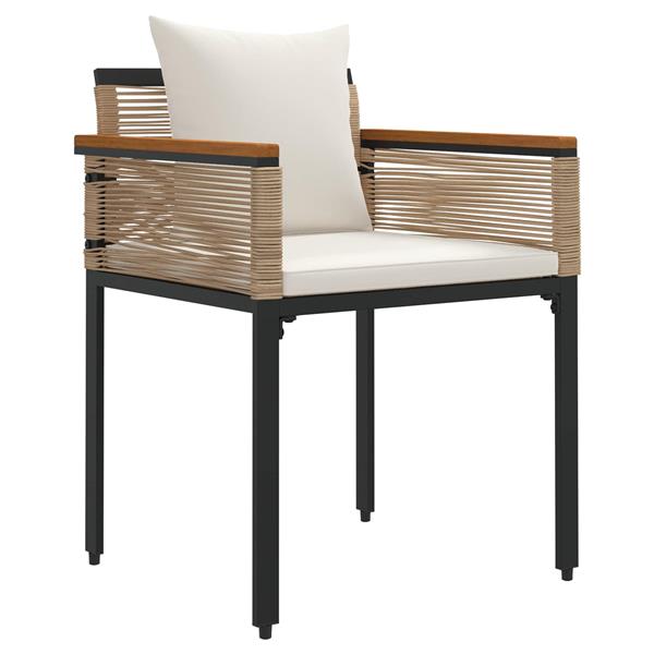 Grote foto vidaxl buitenmeubelset met kussen 4 pcs beige en cr me wit pe rattan tuin en terras tuinmeubelen