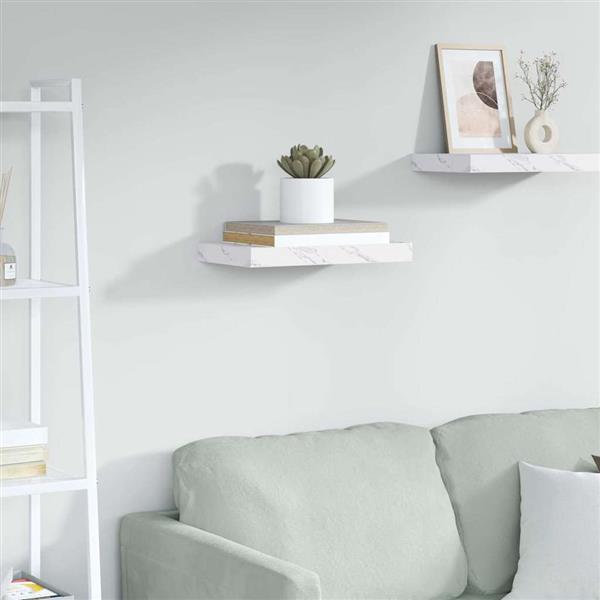 Grote foto vidaxl wandplank met opslag wit marmer 40 x 23 5 x 4 cm bewerkt hout huis en inrichting woningdecoratie