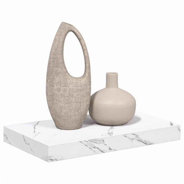 Grote foto vidaxl wandplank met opslag wit marmer 40 x 23 5 x 4 cm bewerkt hout huis en inrichting woningdecoratie