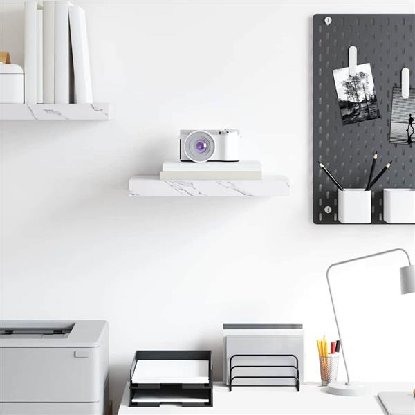 Grote foto vidaxl wandplank met opslag wit marmer 40 x 23 5 x 4 cm bewerkt hout huis en inrichting woningdecoratie