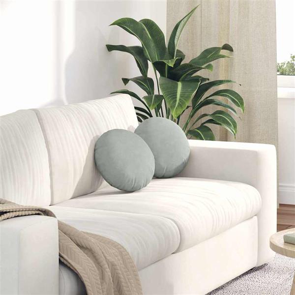 Grote foto vidaxl zitkussens 2 stuks lichtgrijs 40 x 13 cm fluweel huis en inrichting woningdecoratie