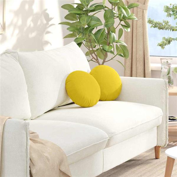 Grote foto vidaxl zitkussens 2 pcs lichtgeel 30 x 13 cm stof huis en inrichting woningdecoratie