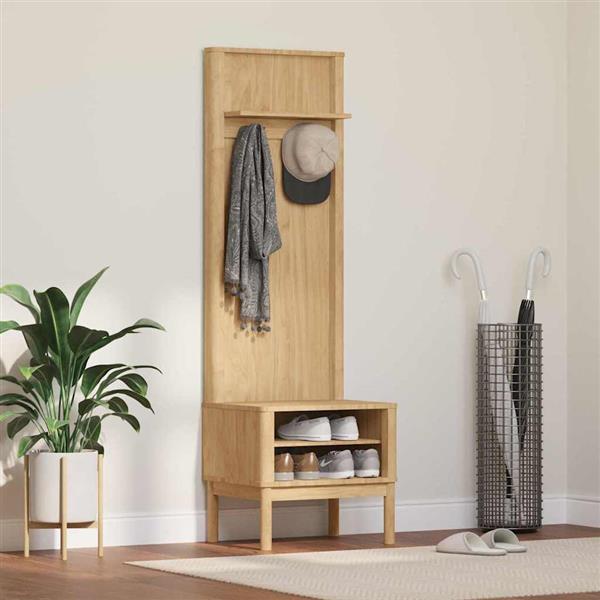 Grote foto vidaxl halkast floro wasbruin 50 x 40 x 158 cm massief grenenhout huis en inrichting overige huis en inrichting